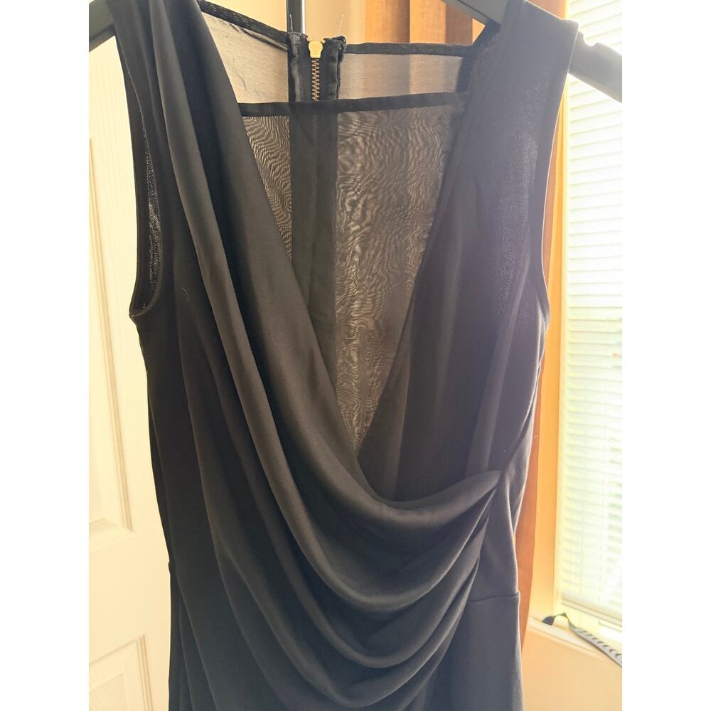 French Connection Drape Front Sheer front and Back sleeveless dress 2